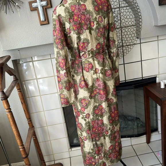 Custom handmade gold floral roses sparkle dress one of a kind small -medium fit - Picture 3 of 12